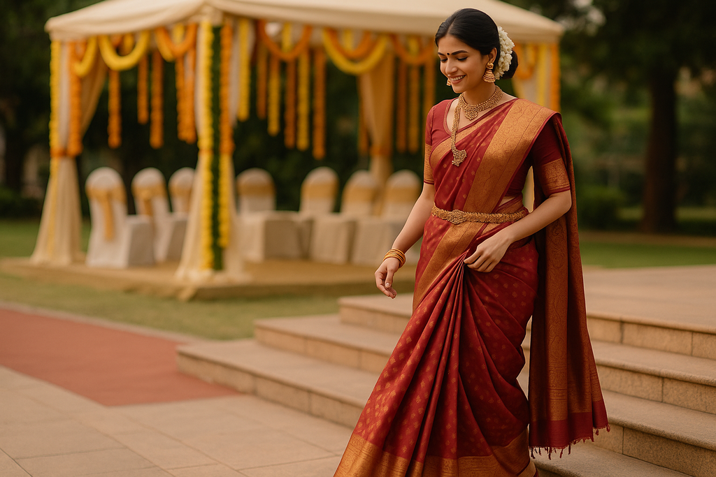 How to Wear a Heavy Kanchipuram Saree Comfortably All Day