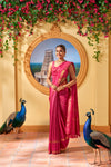 Yaalika - Magenta Silk Saree : YBN014756