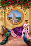 Yaalika - Dark Purple Silk Saree : YBP012534