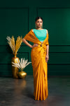 Yaalika - Mustard Yellow Silk Saree : YBP012689