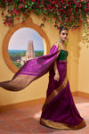 Yaalika - Deep Purple Silk Saree : YBP013826