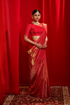 Yaalika - Red Tissue Silk Saree : YBP014993