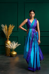 Yaalika - Blue Green Silk Saree : YBP017763