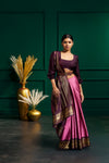 Yaalika - Vibrant Pink Silk Saree : YPN018385