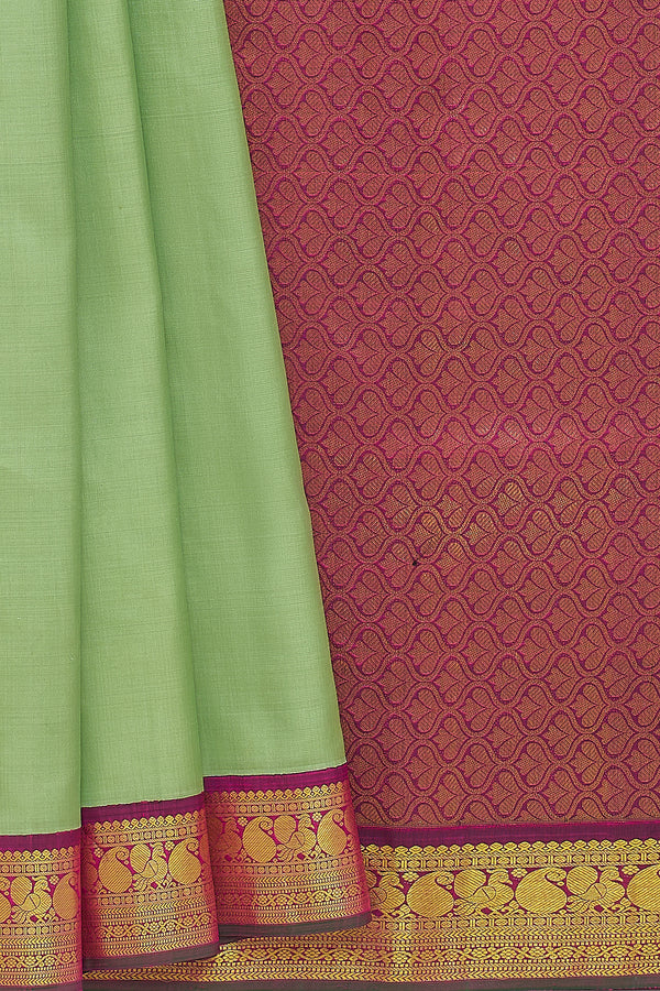 Yaalika - Mint Green Silk Saree : YBN012034