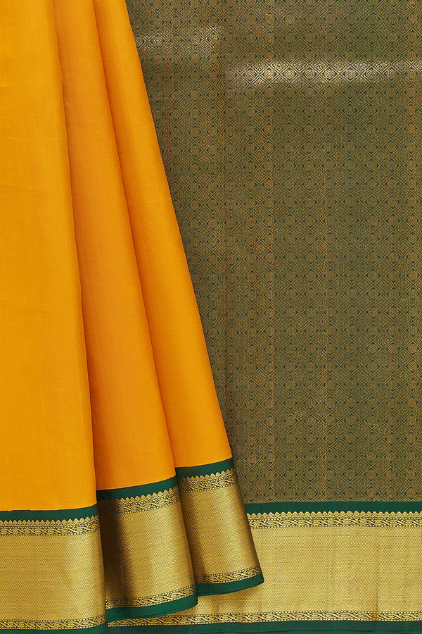 Yaalika - Mango Yellow Silk Saree : YBN013287
