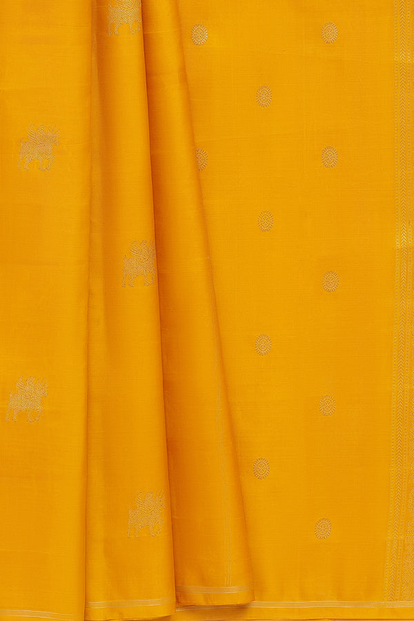 Yaalika - Mustard Yellow Silk Saree : YBP012689