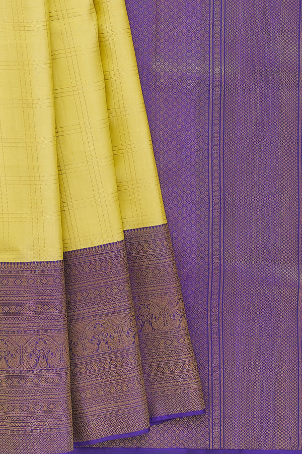 Yaalika - Lemon Yellow Silk Saree : YBP013707