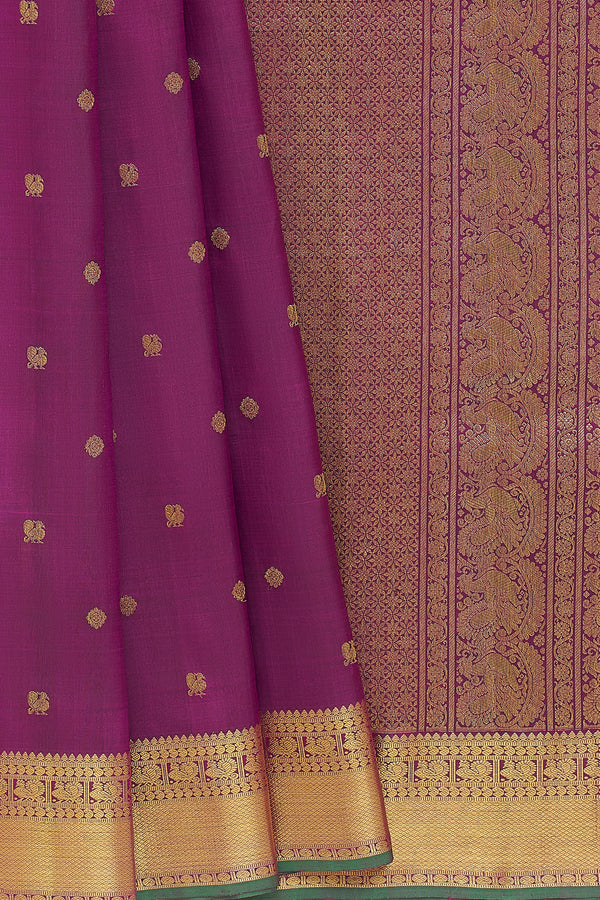 Yaalika - Deep Purple Silk Saree : YBP013826
