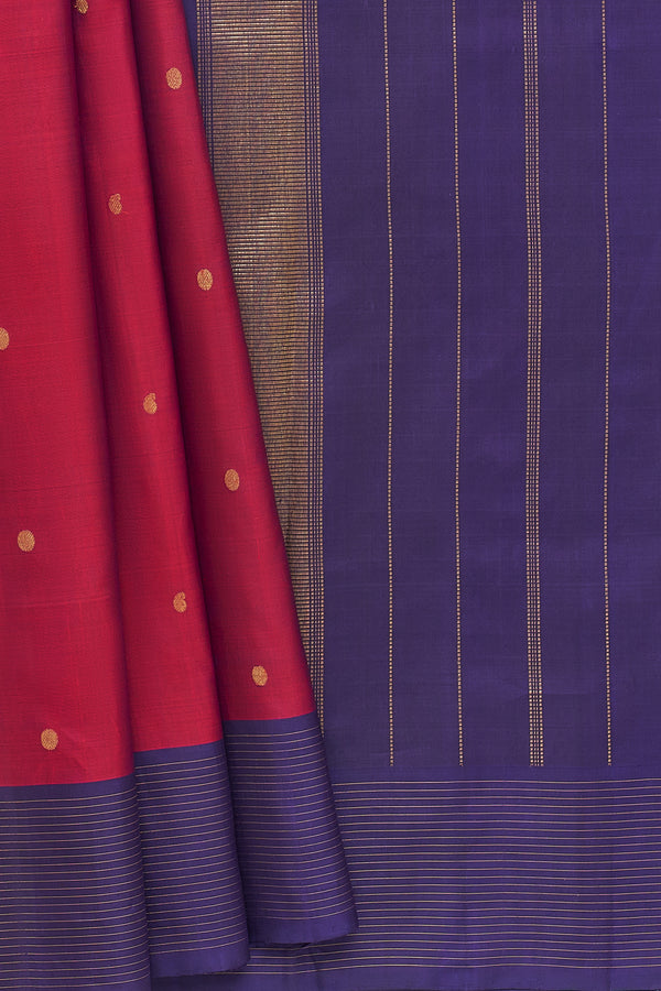 Yaalika - Reddish Purple Silk Saree : YBP015400