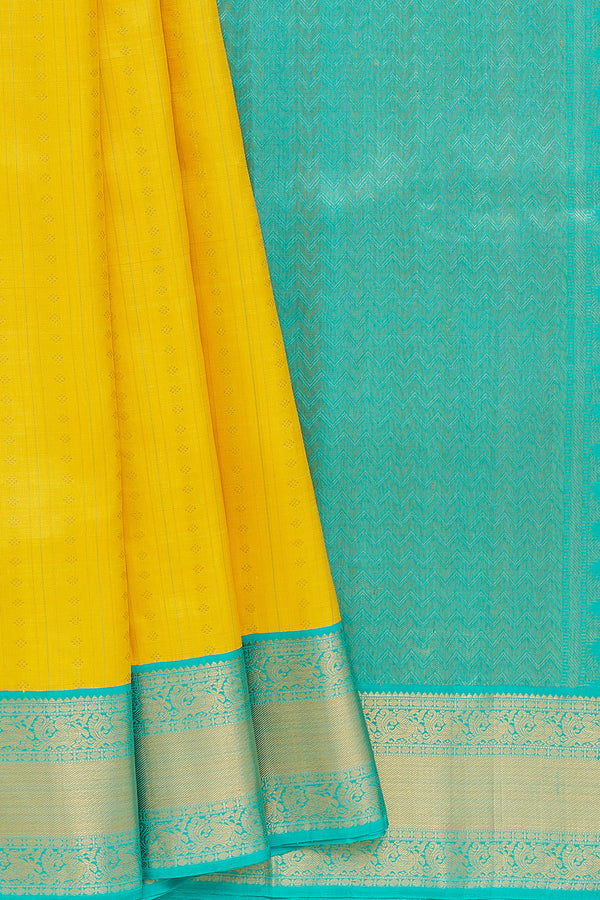 Yaalika - Sunshine Yellow Silk Saree : YBP015965