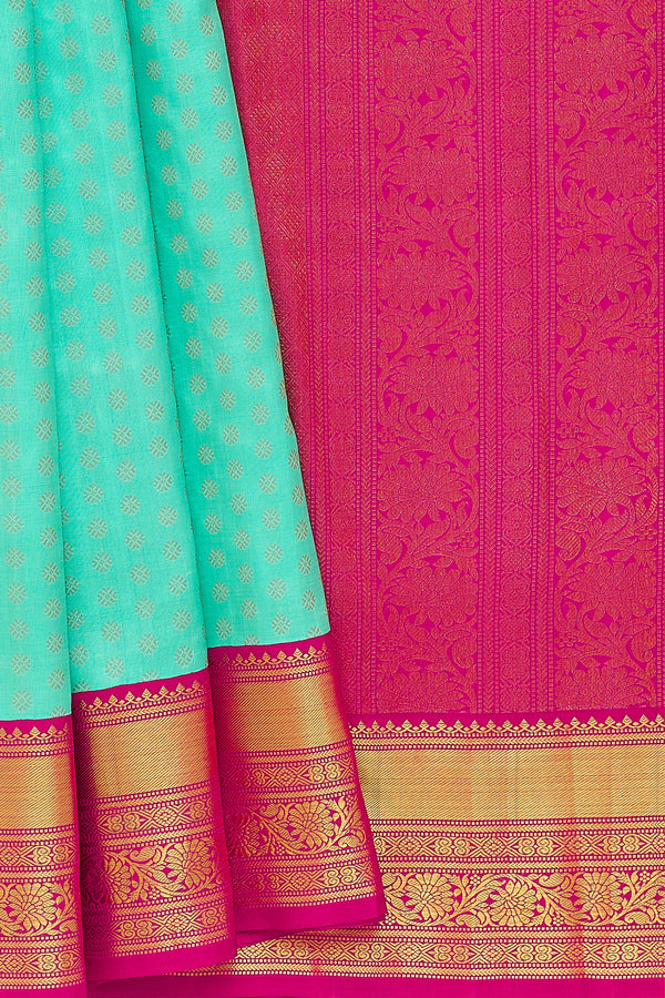 Yaalika - Light Sea Green Silk Saree : YBP016054