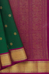 Yaalika - Bottle Green With Purple Border Silk Saree : YBP019425