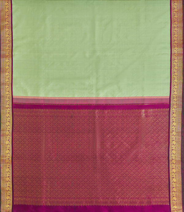 Yaalika - Mint Green Silk Saree : YBN012034