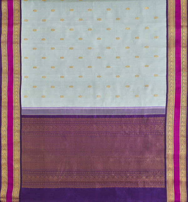 Yaalika - Pale Sage Green Silk Saree : YBN013557