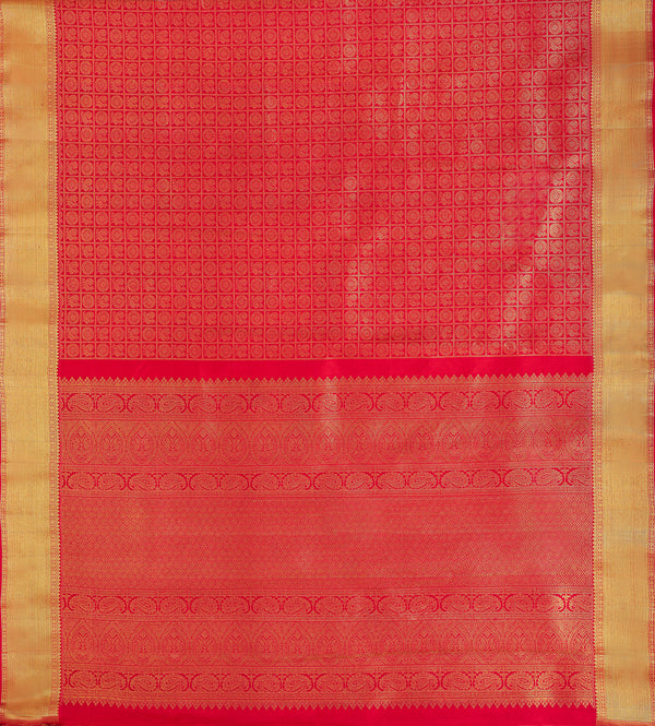 Yaalika - Pinkish Red Silk Saree : YBP014709