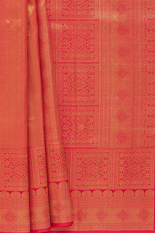 Yaalika - Red Tissue Silk Saree : YBP014993