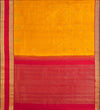 Yaalika - Mustard Yellow With Crimson Red Border Silk Saree : YBP016451