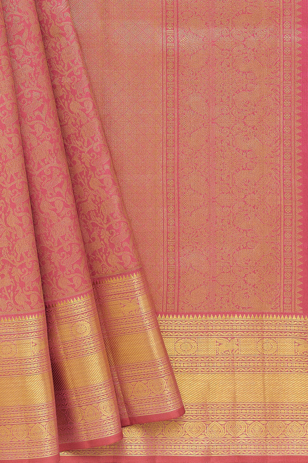Yaalika - China Rose Silk Saree : YPP019503