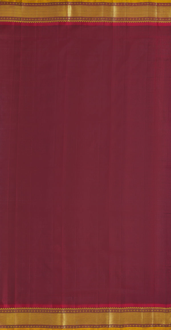 Yaalika - Bottle Green With Maroon Border Silk Saree : YBN012307