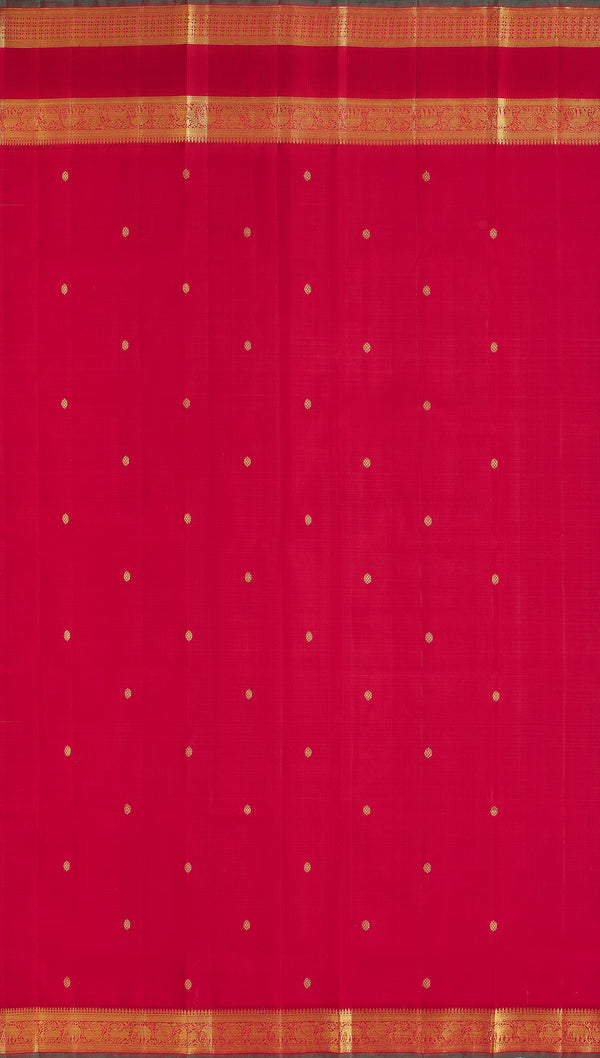 Yaalika - Mustard Yellow With Crimson Red Border Silk Saree : YBP016451