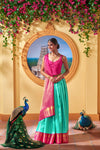 Yaalika - Light Sea Green Silk Saree : YBP016054