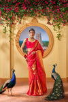 Yaalika - Deep Red Silk Saree : YBP019265