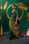 Yaalika - Majestic Bottle Green Silk Saree : YPN016282