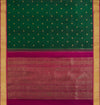 Yaalika - Bottle Green With Purple Border Silk Saree : YBP019425